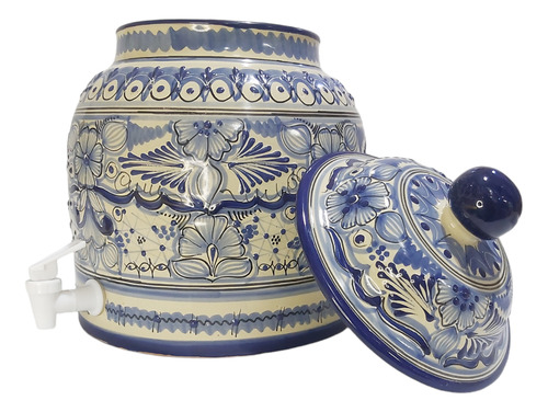 Portagarrafón Azul Tradicional De Talavera Poblana At