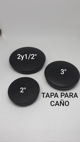 8 Tapas Para Caño Redondo De 2  (50mm) En Pvc Negro 