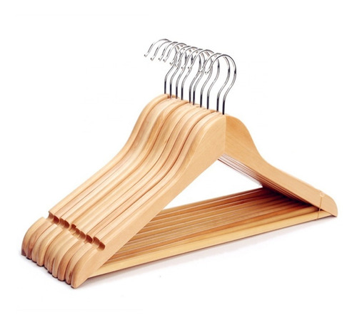 Imagen 5 de 6 de Ganchos Para Ropa De Madera