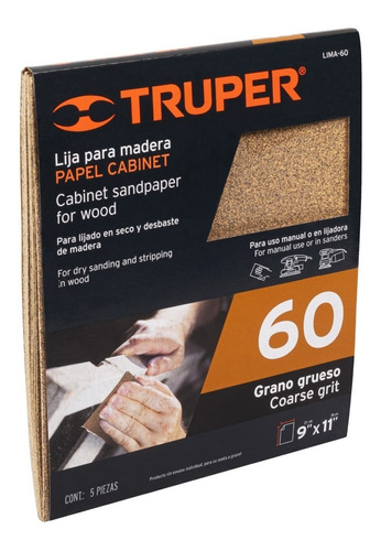 Lija Para Madera, Grano 60 11609 Truper