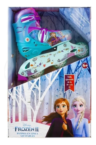 Patín 3 Ruedas Ajustables Frozen Disney Llantas De Color