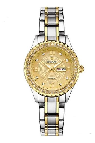 Relógio Wwoor Feminino Quartzo Dourado E Prata