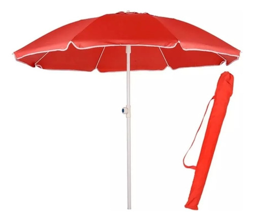 Sombrilla Octagonal Portatil Para Playa Camping Azul/rojo