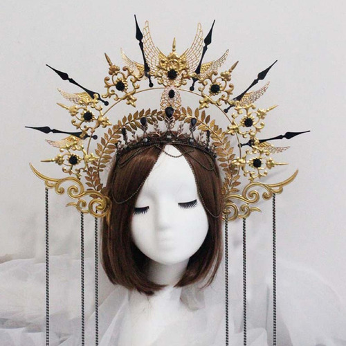 Corona De Halo De Lolita Spike Para Mujer, Tiara Gótica En R
