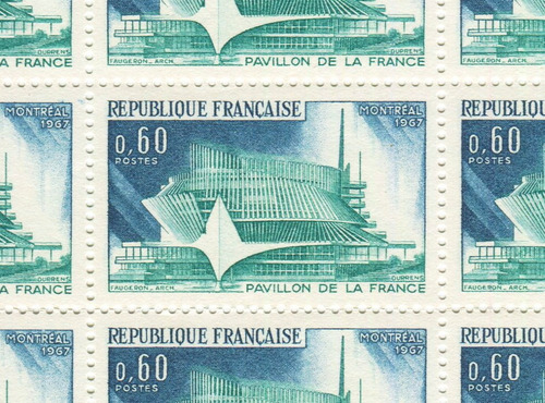 Francia Sello Yvert 1519 Plancha X 50 Mnh Pavillon 1967