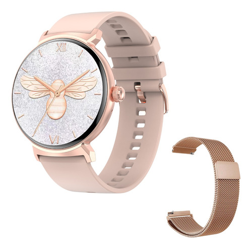 Smartwatch Reloj Rosa Mujer Dt4 New Doble Malla Salud Gps