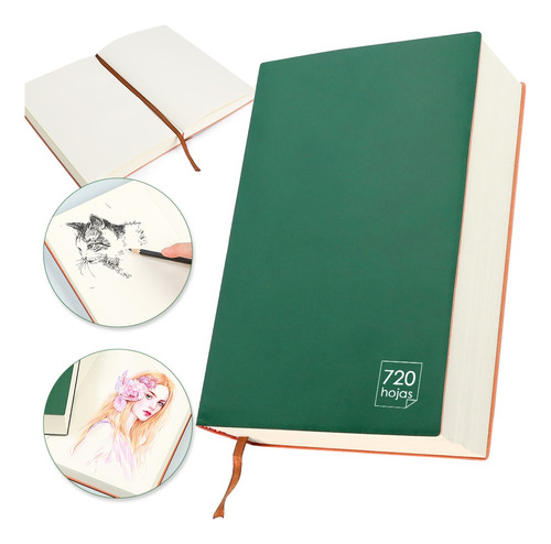 Libreta Cuaderno De Bocetos Súper Grueso De 720 Páginas