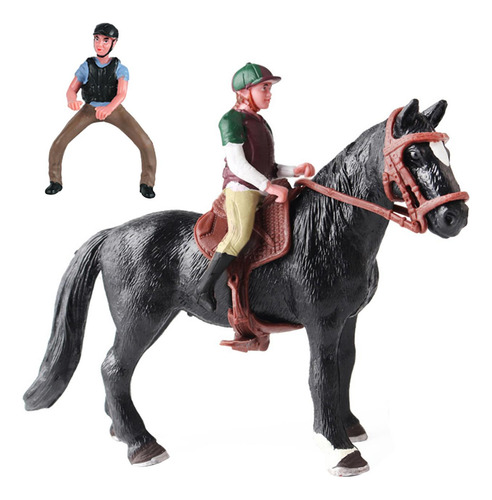Figura De Cavalo Modelo Animal Com Sela, Totalmente Preto