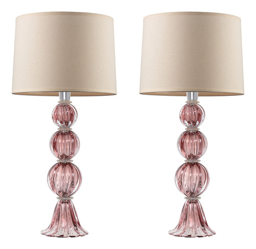 Par De Abajures De Cristal Murano Grandes P/ Quarto E Sala Cúpula Não Acompanha Cúpula Estrutura Vintage Rose