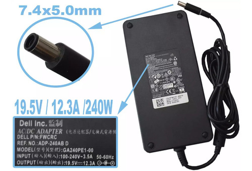 Cargador Para Laptop Dell 19.5v 12.3a 240w