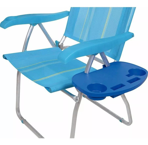 Mesa Portátil Plástica Para Cadeira Praia Azul Mor