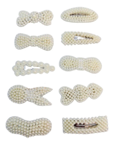 Imagen 6 de 6 de Gancho D Perlas Hair Clip P/ El Cabello Niña Mujer Accesorio