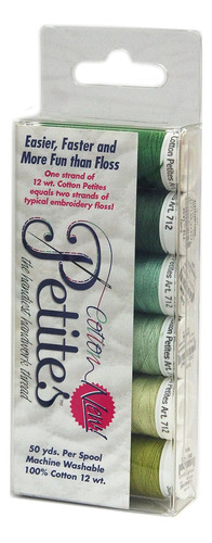 Sampler 12wt Cotton Petites, Greens Assortment, 6-pack
