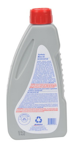 Aceite 100% Sintético Motor A Gasolina Botella 946 Ml 5w-50
