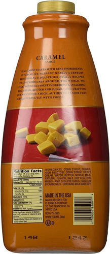 Torani Salsa De Caramelo 1892 Ml Syrup Cafe Cafetería Frape