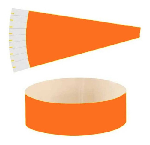 50 Brazaletes Tyvek Naranja Neon