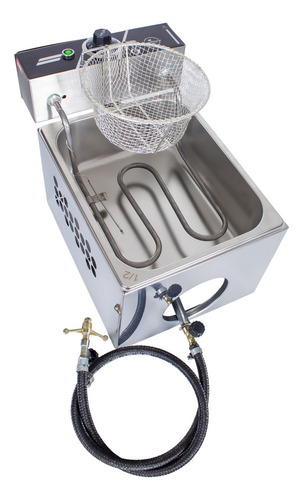 Fogão Inox Frituras De Churros Salgados Com Resistencia - R2 Cor Cinza 220v
