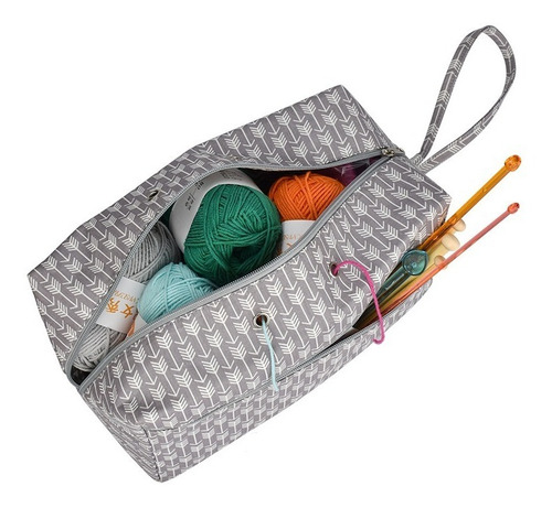 Imagen 2 de 2 de Bolso Porta Tejido Lanas Palillos Y Crochet - Chico (s)