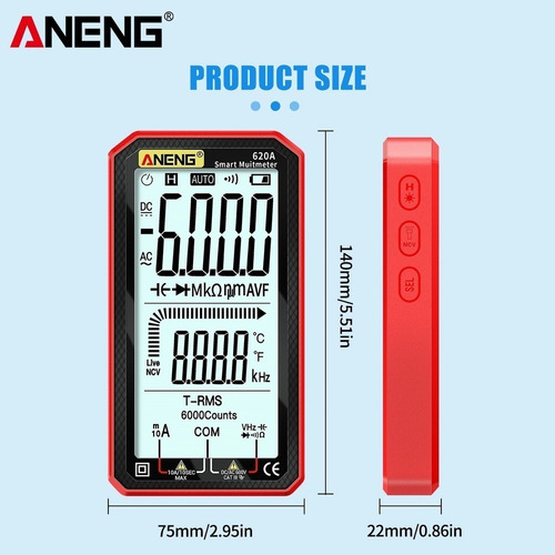 . Digital Multimeter Aneng Ac/dc Lcd Display 4.7 Inches