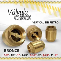 Comprar Valvula Check Vertical Sin Filtro Bronce Desde 1\u002F2  Hasta 4 