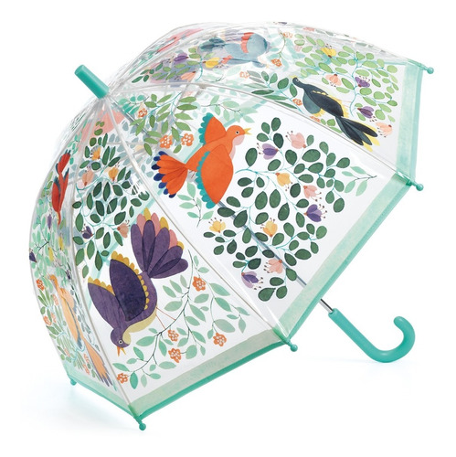 Paraguas Infantil Flores Y Pájaros Transparente Djeco