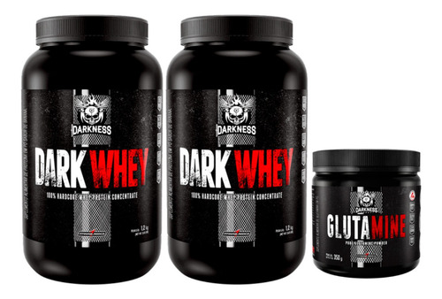 2x Dark 100% Whey 1,2kg Integral + Glutamina 350g Darkness
