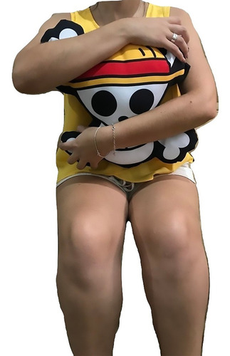 Imagem 4 de 4 de Almofada 3d Caveira One Piece Mugiwara Piratas Chapéu Palha