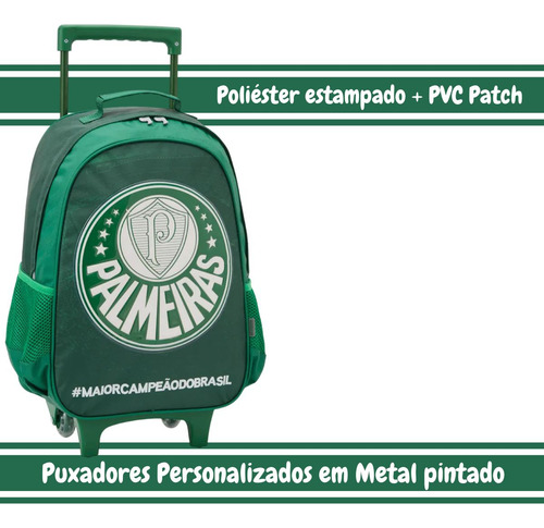 Mochila De Rodinhas Escolar 16 Palmeiras Oficial - Xeryus