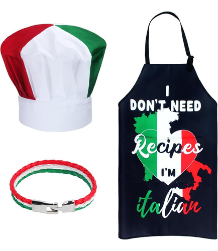 Keymall Disfraz De Chef Italiano, Sombrero De Chef Y Delanta