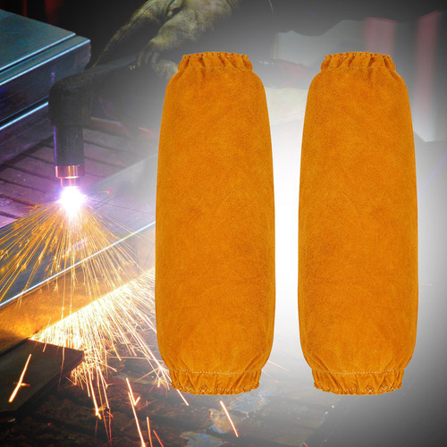 Mangas De Soldadura De Cuero Protección Del Brazo Amarillo