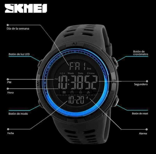 Reloj Digital Deportivo Skmei 1250 Sumergible - Resistente®