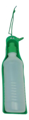 Botella De Agua Para Mascotas Con Bebedero Plegable De 500ml Verde