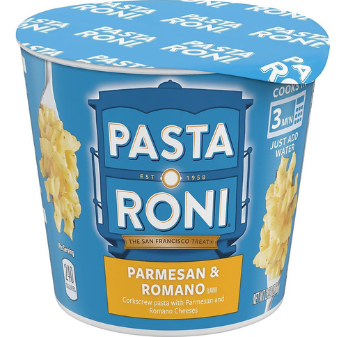 Pasta Roni Tazas Queso Parmesano Y Romano 12 Unidades
