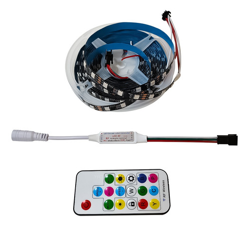 Fita Led 2811 Dupla Face Digital 60 Led Ip20 Preto Sem 5m