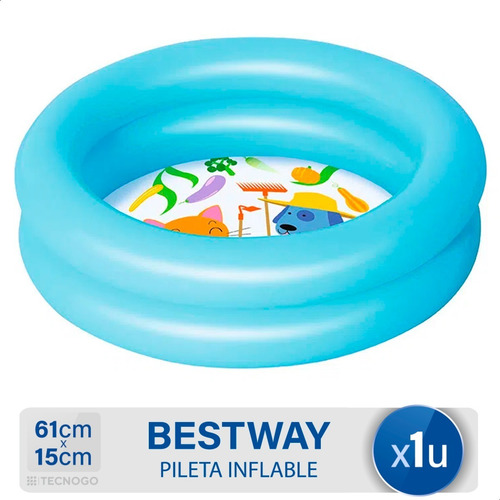 Imagen 2 de 7 de Pileta Inflable Redonda Bestway 61cm X 15cm 21l Azul