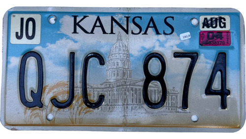 Kansas Original Placa Metálica Carro Usa Eua Americana