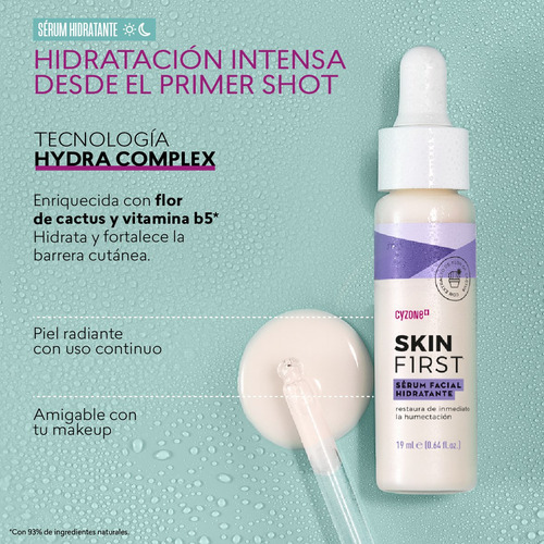 Imagen 2 de 9 de Cyzone Serum Hidratante Skin First, 19 Ml.