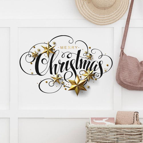 Decoración Navideña Con Fondo Alegre Para Pared