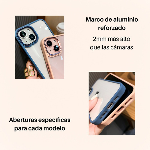 Imagen 6 de 10 de Funda Para iPhone 7 8 Plus X Xs Xr 11 12 13 Pro Max Cromada