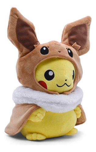 / Peluche Suave Pikachu Disfrazado De Eevee 20 Cm