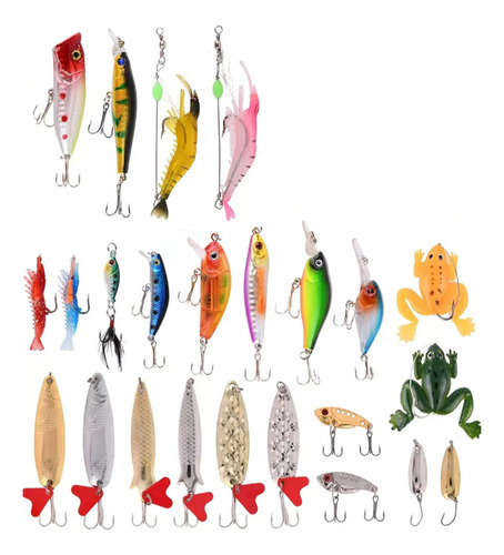 Caixa De Iscas De Pesca De Natal Com 24 Unidades