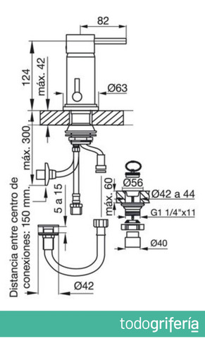 Griferia Bidet Fv Temple Monocomando Cromo 189/87