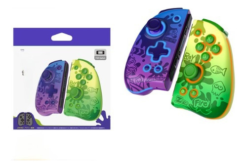 Joy-pad Joy Con Iine Elite Pro Nintendo Switch Rgb Splatoon Cor Verde