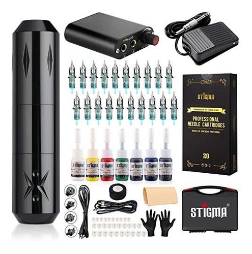 Stigma Kit De Tatuaje, Kit De Pistola De Tatuaje, 20 Agujas 