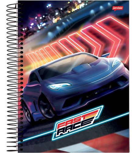 Caderno Carro De Corrida Fast Race Jandaia 1 Materia 80fls
