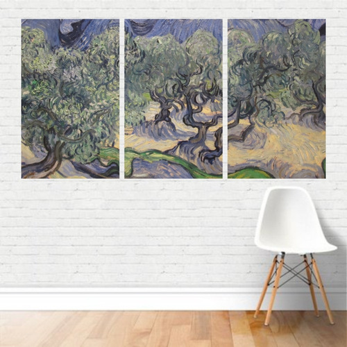 Quadro Em Tela Canvas - As Oliveiras Arte De Van Gogh 125x65