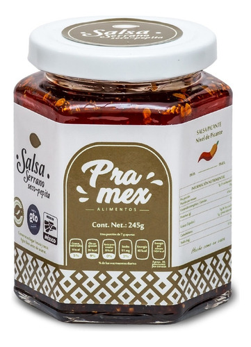 Salsa Serrano Seco - Pepita 245gr | Pramex Alimentos