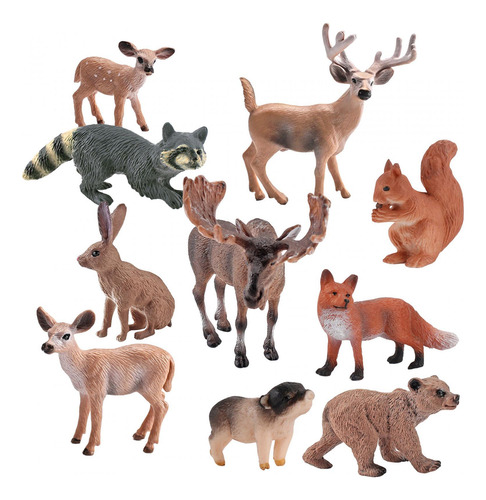 Juego De 10 Piezas De Animales De La Selva, Adornos De Vida