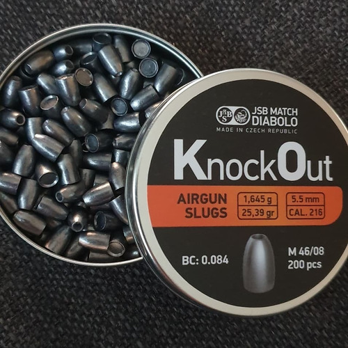 Imagen 2 de 6 de Balines Jsb Knock Out Slugs Calibre 5,5 25,39gr Lata X200