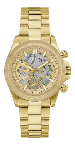 Relógio Guess Ladies Gold Tone Com Mostrador Transparente, C